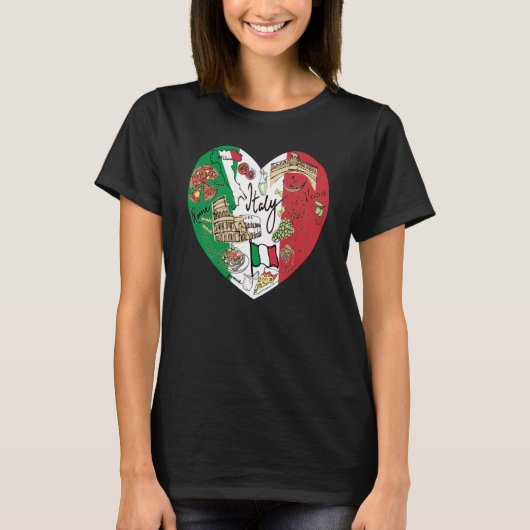 Ciao Italien Cool Italien Grafische Flagge Herz Ni T-Shirt (Vorderseite)