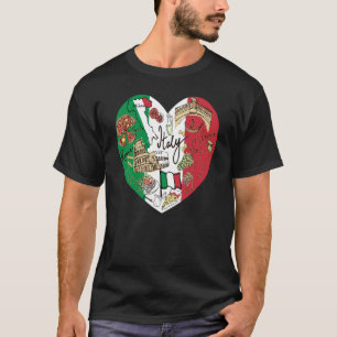 Ciao Italien Cool Italien Grafische Flagge Herz Ni T-Shirt