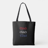 CIAO Italien Flag Schwarze Printwerbung Tasche (Rückseite)