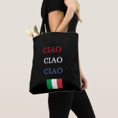 CIAO Italien Flag Schwarze Printwerbung Tasche (Von Nahem)