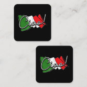 Ciao! - Italienisch und europäisch - Venedig Scoot Quadratische Visitenkarte (Vorne/Hinten)