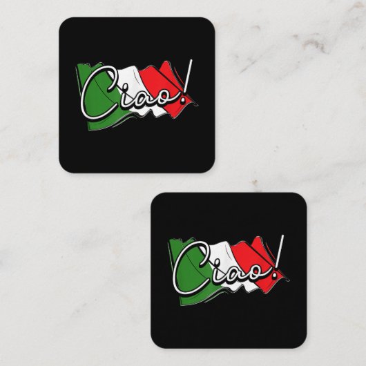 Ciao! - Italienisch und europäisch - Venedig Scoot Quadratische Visitenkarte (Vorne/Hinten)