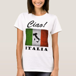 Ciao! Italienische Flaggen-Karte Italiens T-Shirt