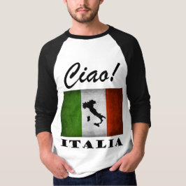 Ciao! Italienische Flaggen-Karte Italiens T-Shirt