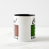 Ciao! Italienische Flaggen-Karte Italiens Zweifarbige Tasse (Mittel)