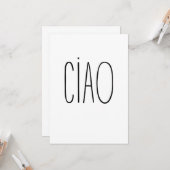 Ciao - minimalistic typography card karte (Vorderseite/Rückseite Beispiel)