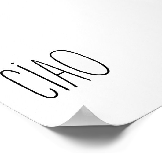 Ciao - minimalistic typography poster (Ecke)