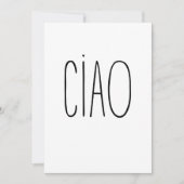 Ciao - minimalistischer Typografie-Karte Karte (Vorderseite)