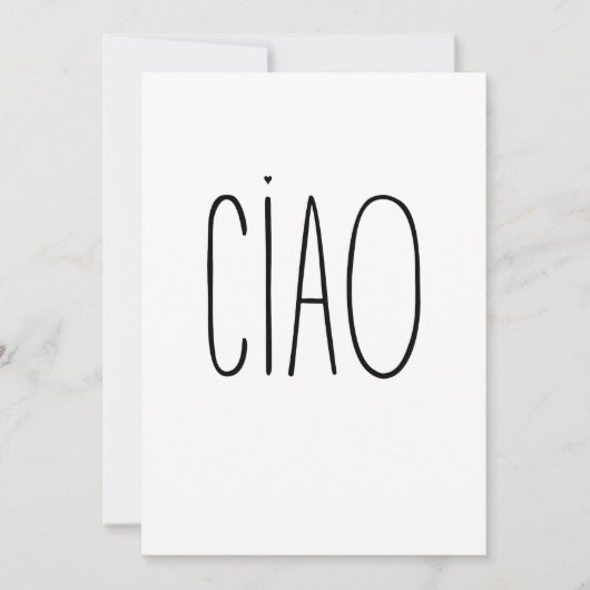 Ciao - minimalistischer Typografie-Karte Karte (Vorderseite)