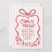 Ciao Miss Red Italian Lemons Brautparty Einladung (Vorderseite)