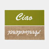 Ciao - Oliven-Burlap rustic Doormat Fußmatte (Vorderseite)