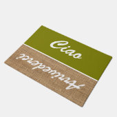 Ciao - Oliven-Burlap rustic Doormat Fußmatte (Schrägansicht)