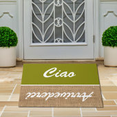 Ciao - Oliven-Burlap rustic Doormat Fußmatte
