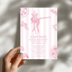 Ciao Pasta & Schnuller Italian Girl Baby Shower Einladung