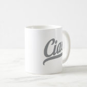 Ciao Script (grau) Kaffeetasse (VorderseiteRechts)