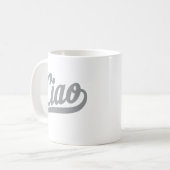 Ciao Script (grau) Kaffeetasse (Vorderseite Links)