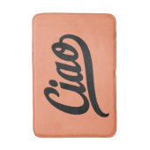 Ciao-Script (schwarz) Badematte (Vorderseite Vertikal)