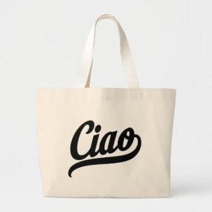 Ciao-Script (schwarz) Jumbo Stoffbeutel