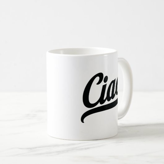 Ciao-Script (schwarz) Kaffeetasse (VorderseiteRechts)