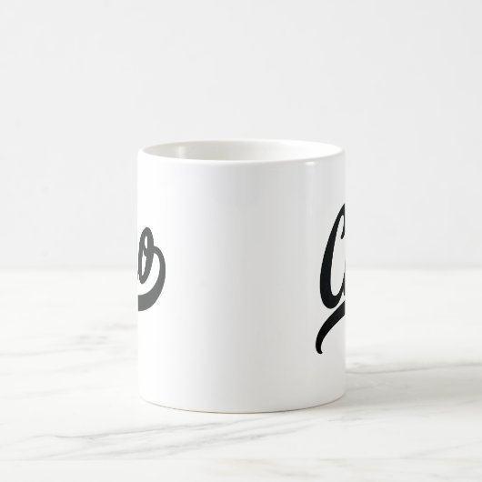 Ciao-Script (schwarz) Kaffeetasse (Mittel)