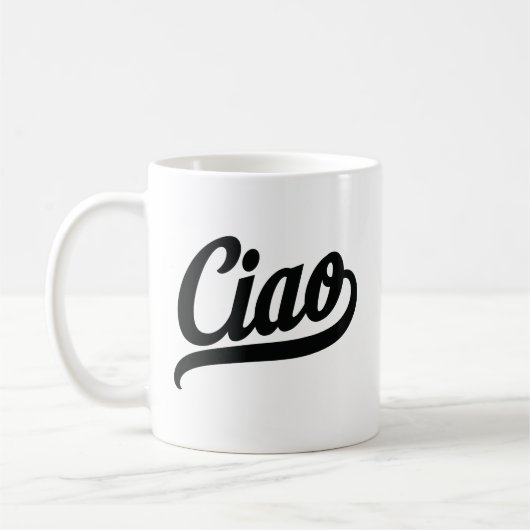 Ciao-Script (schwarz) Kaffeetasse (Links)