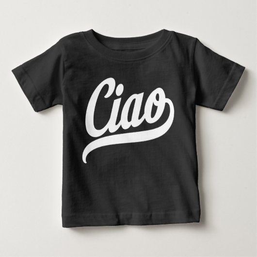 Ciao Script (weiß) Baby T-shirt (Vorderseite)
