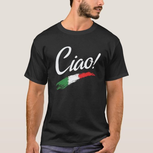 Ciao Script White Text Classic Minimalistisch Men' T-Shirt (Vorderseite)