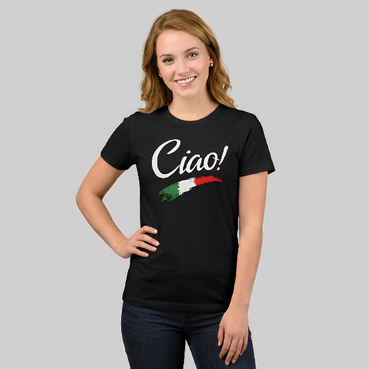 Ciao Script White Text Minimalistisch Women's Tri- Tri-Blend Shirt
