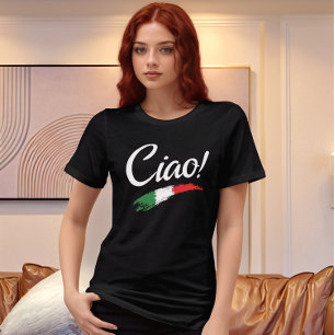 Ciao Script White Text Minimalistisch Women's Tri- Tri-Blend Shirt