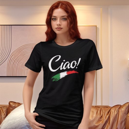 Ciao Script White Text Minimalistisch Women's Tri- Tri-Blend Shirt