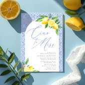 Ciao to Miss Lemon Italian Blue Tile Bridal Shower Einladung