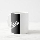 Ciao Typografie White auf schwarz Kaffeetasse (Vorderseite Links)