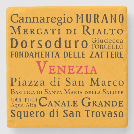 Ciao Venedig! Steinuntersetzer (Vorderseite)