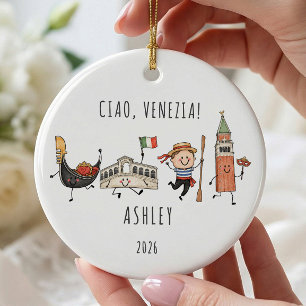 Ciao Venezia Personalisiertes Reiseornament Keramik Ornament