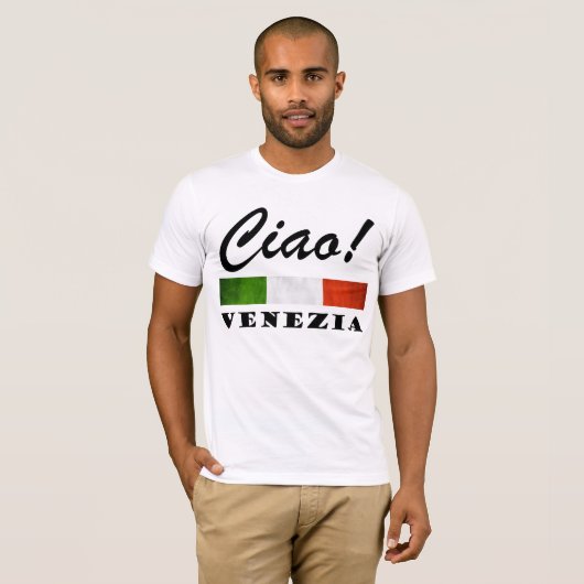 Ciao! Venezia Tricolore italienische Flagge T-Shirt (Vorne ganz)