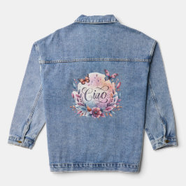 Ciao Watercolor Butterfly Denim Jacket Jeansjacke