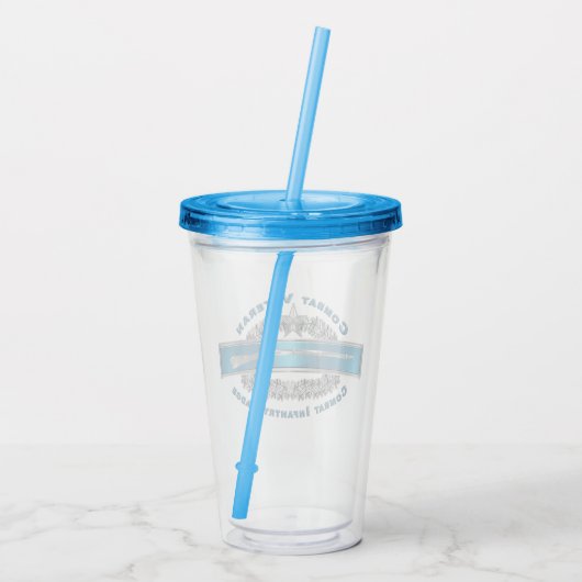 CIB Star Combat Veteran Combat Infantryman Abzeich Acryltrinkbecher (Rückseite)