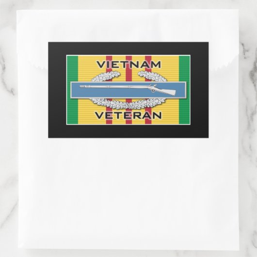 CIB Vietnam Veteran Rechteckiger Aufkleber (Tasche)