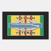 CIB Vietnam Veteran Rechteckiger Aufkleber (Vorderseite)