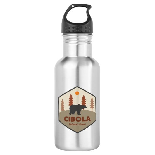 Cibola National Forest Bär Edelstahlflasche (Vorderseite)