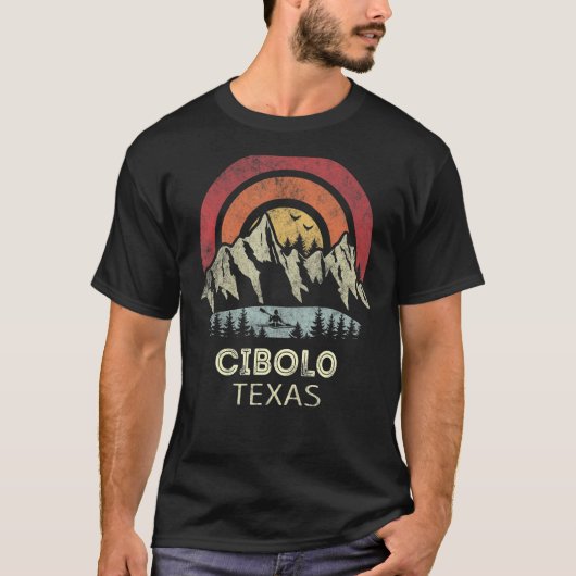 Cibolo Texas Mountain Sunset Sunrise Kayaking T-Shirt (Vorderseite)