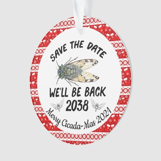 Cicada 2021 Save the Date Wir sind zurück 2038 Ornament (Vorderseite)