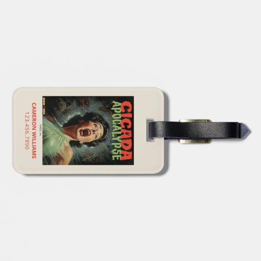 Cicada Apokalypse 2024 Gepäckanhänger (Rückseite horizontal)