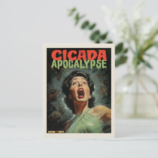 Cicada Apokalypse 2024 Postkarte (Stehend Vorderseite)