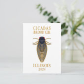Cicada Brood XIII ILLINOIS 2024 Benutzerdefinierte Postkarte (Stehend Vorderseite)