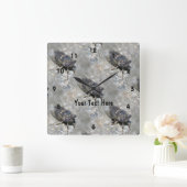 Cicada Bug Face Nature Muster Personalisiert Quadratische Wanduhr (Zuhause)