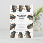 Cicada Bug, Insekten Foto Personalisiert Einladung (Stehend Vorderseite)