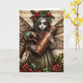 Cicada Christmas Fairy Collage Karte (Gelbe Blume)