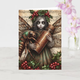 Cicada Christmas Fairy Collage Karte