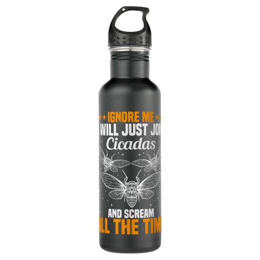 Cicada Entomology Lover Magicicada Plush Cicada Br Edelstahlflasche (Vorderseite)